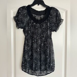 Sheer black maternity top